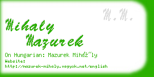 mihaly mazurek business card